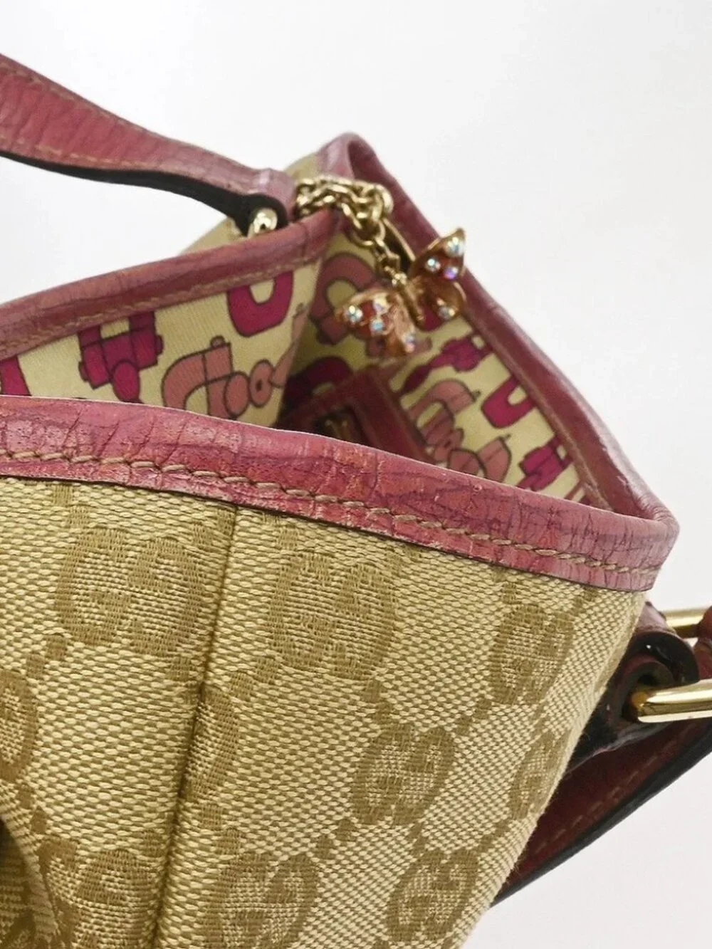 Gucci Beige Canvas GG Tote Handbag